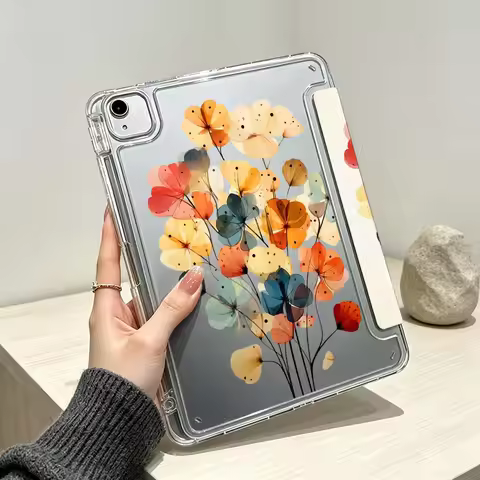 Artistic Floral Pattern For iPad Pro Air mini 6 5 4 3 2 1 11th 10th 6th 5th M5 M4 M3 M2 9gen Foldabl