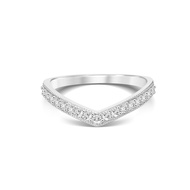 La Joya 1/4-1/2 CT. TW. V-Shaped Womens Lab Grown Diamond Band Rings in 10K Solid Gold | Certified G