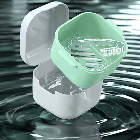 Portable Brace Soaking Case for Professional Orthodontics, Invisalign Aligners, and Clear Retainers