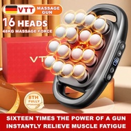 Germany VTT Massage Gun 16 Heads Massage Mesin, 6H Battery, Muscle Relief, for Back/Legs/Neck/Foot