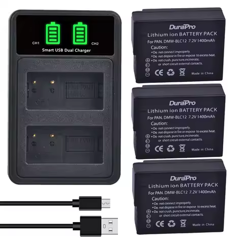 High-Capacity DMW-BLC12 DMW BLC12e DMWBLC12 BLC12 Battery & Charger for Panasonic FZ1000, FZ200, FZ3