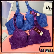 Bra Plus Size 36-46 CD Cup Wired Bra Women Floral Lace Full Cup Thin Sponge Baju Dalam Wanita Bra Be