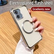 Luxury Electroplate Clear Magnetic Phone Case For Motorola Moto G54 G56 G60 G72 G60S G40 Fusion Air 