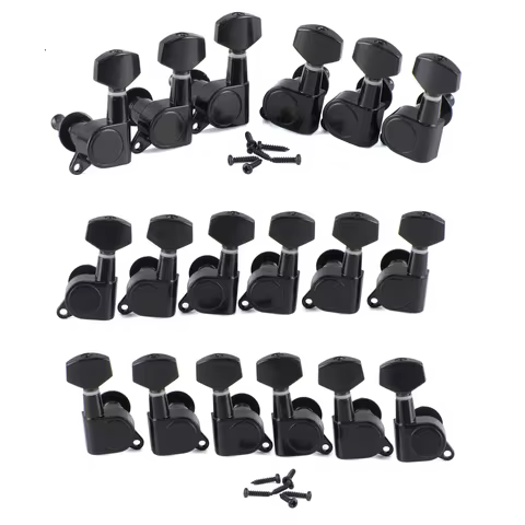 FLEOR 6PCS Black Guitar Tuning Keys Pegs Machine Heads 6R /6L/3L3R for Choose