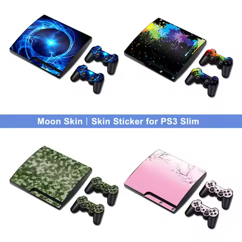 Console Skin for PS3 Slim Full Protective Vinyl Decal for PS3 Slim Wrap Cover for PS3 Slim Controlle
