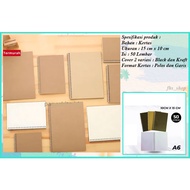 Notebook A6 Mini Notebook Kraft Notebook Cover Black Notebook Aesthetic Cover Kraft Black A6