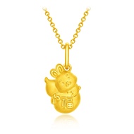 CHOW TAI FOOK 999 Pure Gold Pendant - Rabbit Zodiac R31433