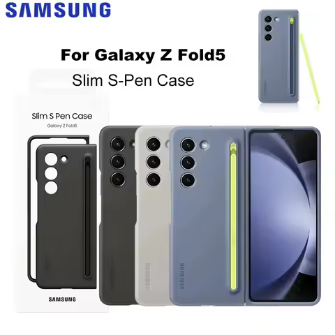 Original For Samsung Galaxy Z Fold 5 Slim S-Pen Protective Case Samsung Galaxy Z Fold5 Silicone Cove