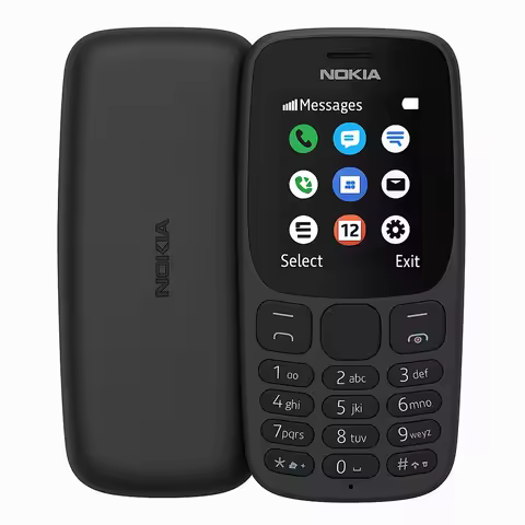 Nokia 105 2019 Backup Phone 2SIM MicroUSB 3.5mm FM Radio LED Flashlight 800mAh Nokia 105 Elderly Pho
