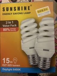 SUNSHINE 節能燈泡 15W 2個裝