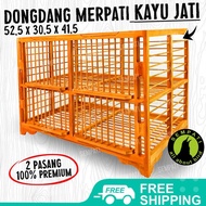 SEMPATI Dongdang Merpati Kayu Jati Super Dongdang Merpati 2 Pasang 4 Pintu Kandang Merpati Sangkar D