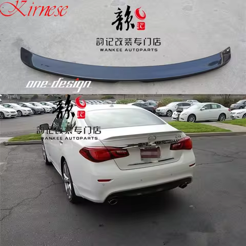 For Infiniti Q70 Carbon Fiber Glossy Black Unpainted Car Wing Spoiler