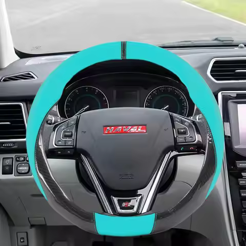 38CM Carbon Fiber Leather Car Steering Wheel Cover For Haval H6 Dargo M6 H9 H6S F7 F7X Jolion X DOG 