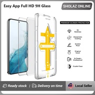 ZiFRIEND Easy App Kaca Tempered Jelas Kristal Kekuatan 9H untuk Samsung Galaxy S21 S22 S23 S24 S25 U