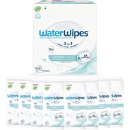 WaterWipes Sensitive+ On The Go 224 Count (8 Packs) 3-In-1 Cleans Cares Protects 99.9% Water Unscent