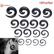 <HoneyHeart> 16Pcs/Set Spiral Taper Flesh Tunnel Ear Stretcher Expander Stretching Plug Snail Nice