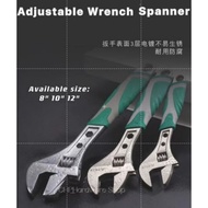 8" 10" 12" ADJUSTABLE WRENCH SPANNER with RUBBER HANDLE Multifunctional spanner