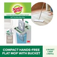 Scotch-Brite HFB002 Compact Hands-Free Flat Mop with Bucket