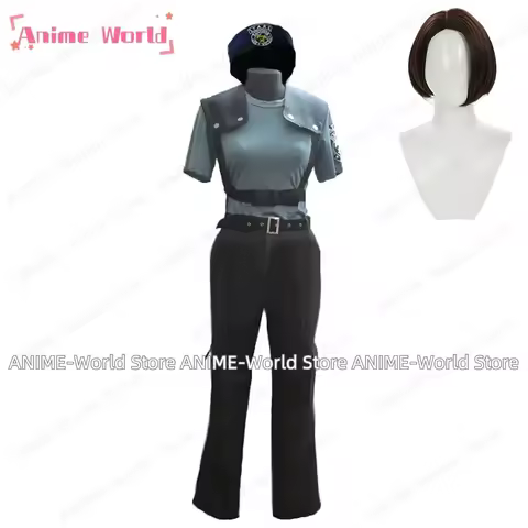 《Custom Made》Newest Jill Valentine Cosplay Costume with Hat Uniform Christmas Halloween Any Size Wig