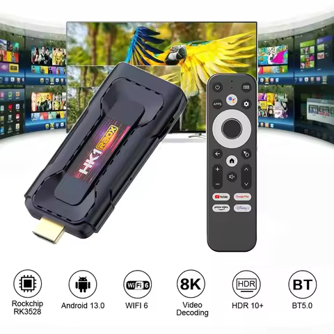 KimTin HK1 8K TV Stick RK3528 Quad Core Android 13.0 TV Dongle 4GB RAM 32GB ROM 2.4G/5.G WiFi BT 5.0