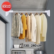 GDeal 130-240cm Retractable Telescopic Stainless Steel Shower Curtain Rods Clothes Hanger Pole Width