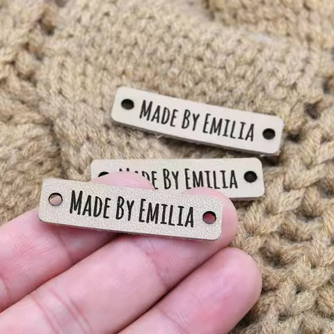 Sewing Tags, Leather Labels, Genuine Leather Knitting Labels, Tags For Handmade Items, 0.39x1.57 Inc