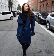 MOTTOM - Trench Coat in Dark Denim