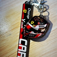 F1 Merchandise 2025 Ferrari Abu Zabile Claire Small Helmet Keychain