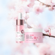 LAIKOU Sakura Essence Skincare Set  Sakura Cream Sakura Serum Moisturizing Brightening Cherry Blosso