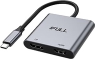 Dual Monitor Adapter for Dell HP Surface Lenovo Laptops,Thunderbolt 3/USB C Type C to HDMI DisplayPort Adapter Hub Dongle 4K @60hz…