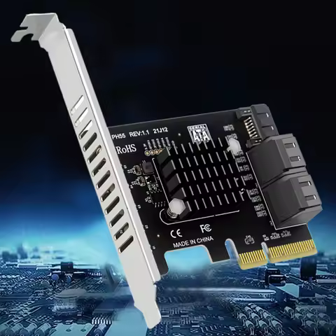 PCIe To 5-Port SATA3.0 Expansion Card Jmb585 Chip PCIe SATA Card Supports Cascaded Trim for Windows/