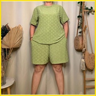 ☃ ☌ ❃ PLUS SIZE YAYAMANIN EMBOSSED COTTON TERNO SHORT