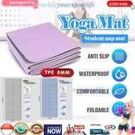 【SG Seller]10/8mm TPE Yoga mat foldable thicken Fitness Mat Non-slip mute gym mat Exercise Mat Pilat