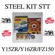 Y15 Y15ZR Y16ZR FZ150 428H-122 RANTAI TEBAL CHAIN & SPROCKET SET GOLD EMAS STT