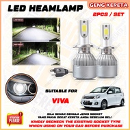 For Perodua Viva C6 Car Headlight Head Lamp LED White Light Bulb 6500k Lampu Besar Kereta Plug & Pla