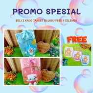 [BUY 2 GET 1 FREE APRON] Baby Gift Set Box Jacket beludru plus Doll