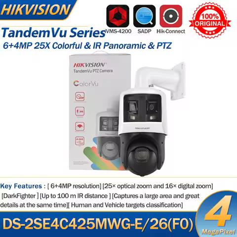 Hikvision PTZ Camera DS-2SE4C425MWG-E/26(F0) 4-inch TandemVu 6+4MP 25X ZOOM Colorful IR Panoramic Sp