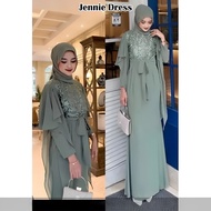 Jennie Dress Gamis Brukat Dan Hijab Pashmina Terbaru 2023 Variasi Ruffle Dibagian Lengan Model Modis Modern Longdress Panjang Plus Jilbab Segiemapat Ceruty Mix Brokat Simpel Elegan Untuk Kondangan Pesta Pernikahan Di Gedung Baju Muslim Barukat Remaja Wani