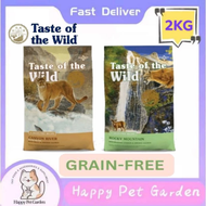 Taste Of The Wild 2KG Ori Packing Grain Free(Rocky Mountain / Canyon River ) Dry Cat Food/Makanan Ku