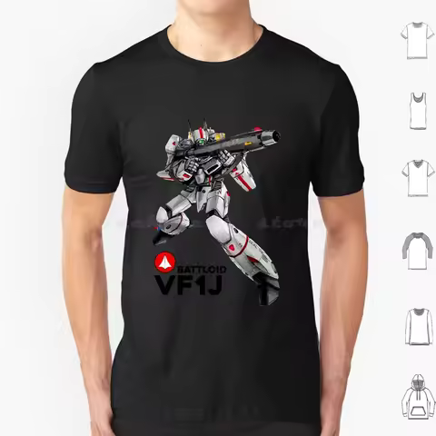 Vf1j T Shirt 6xl Cotton Cool Tee Anime Japan Macross Manga Mecha Robot Robotic Robotics Robots Sdf 1