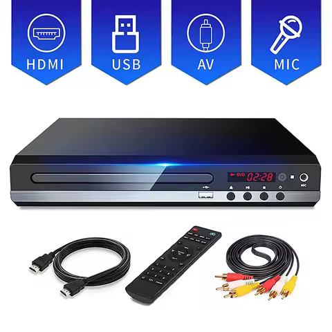 DVD Player High-defination 1080P Home DVD Player Box For TV All Region Free DVD CD-Discs Player AV-O