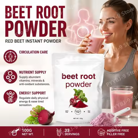 Beet Root Powder 3000mg Plant Based Sugar Free Gluten Free Supports Daily Energy Circulation Nutrien