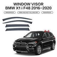[in stock]4PC Window Visor For BMW X1 E84 F48 2009-2021 Car Smoke Window Sun Rain Exterior Visor Deflector Guard Car Sunny Visor Gutters PC Car Accessories