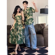 Young and dynamic women's 2-piece blue floral skirt Set