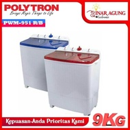 Polytron Mesin Cuci 2 Tabung Mode Hijab 9Kg Pwm951 / Pwm-951 100% Ori