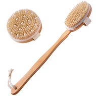 Dry Brushing Body Brush Set of 2 Dry Skin Exfoliating Brush Handle Back Scrubber for Shower Dry Brush for Cellulite