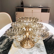 DT81-36 5-Compartment Gold Flower Glass Tray [12] G6-2