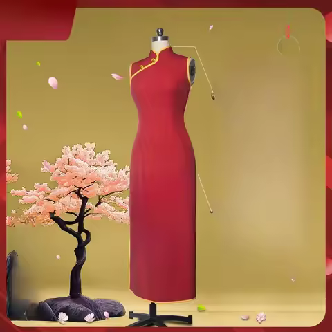 Women Gintama Kagura Cosplay Outfit Red Slim Cheongsam Full Set Anime Role Play Fashion Costume for 