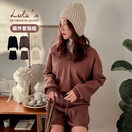 LULUS [A01211035] Y Suit Ribbed Edge V-Neck Knit Top+Shorts 3 Colors 1223
