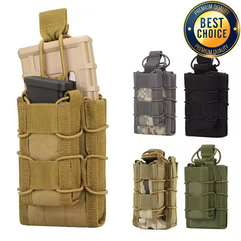 Molle Tactical Magazine Pouch Double Decker Single Airsoft Tactical AR M4 AR15 Rifle Pistol 9mm Mag 